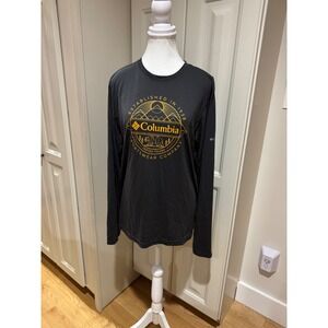 Columbia Sportswear‎ Long Sleeve T Shirt Mens Medium Black Bear Logo